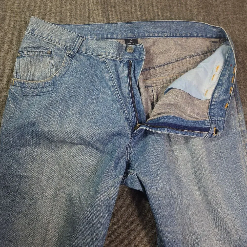 Vtg Grail Jordan 23 Baggy Jeans Mens 40x34 Curved Seam Y2K Jumpman Excellent